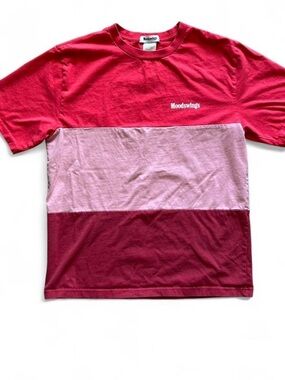 Men’s Colorblock Short Sleeve Tee in Red, Light Pink & Maroon